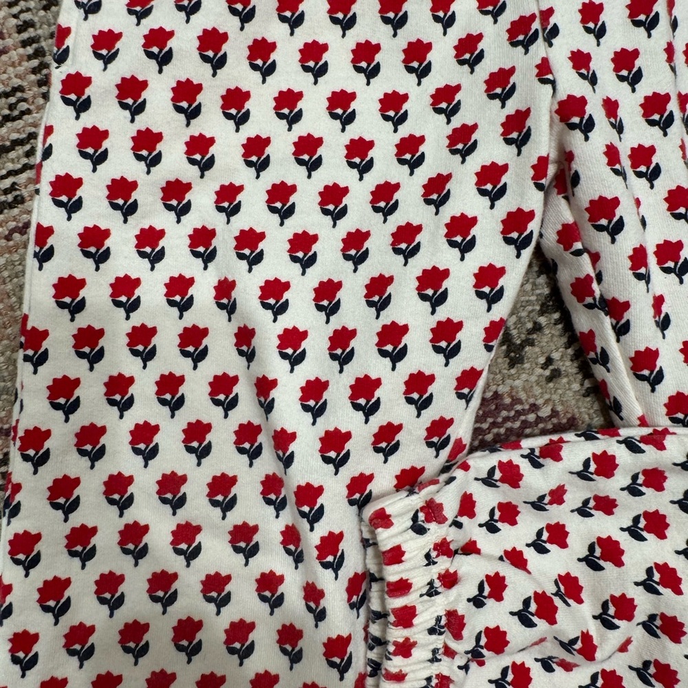 Pink Chicken Girl’s Jogger Pant in Floral Block Print Pattern - Picture 2 of 7
